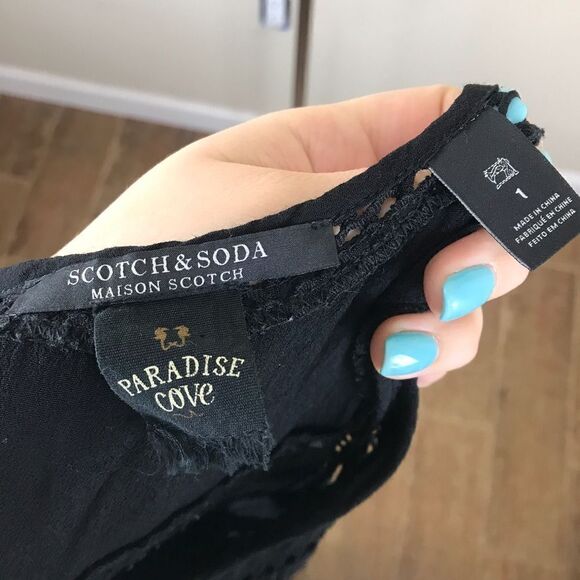 Scotch & Soda Paradise Cove Black Maxi Dress SZ 6 - Picture 5 of 8